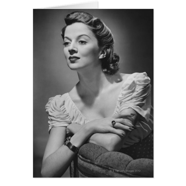 Cartão Mulher Posicionando no Studio (Frente)