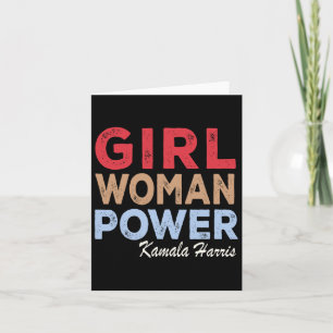 Cartão Mulher Power Kamala Harris Retro Vintage