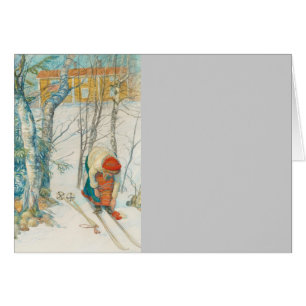 Cartão Mulher Putting em Skis - Skidloperskan