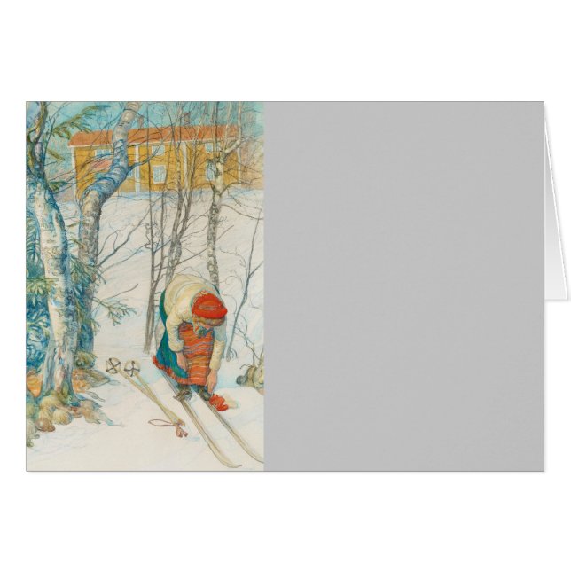 Cartão Mulher Putting em Skis - Skidloperskan (Frente Horizontal)