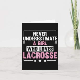 Cartão Mulher Que Adora Jogar Lacrosse Stick Lax