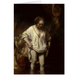 Cartão Mulher que banha-se em um córrego, 1654