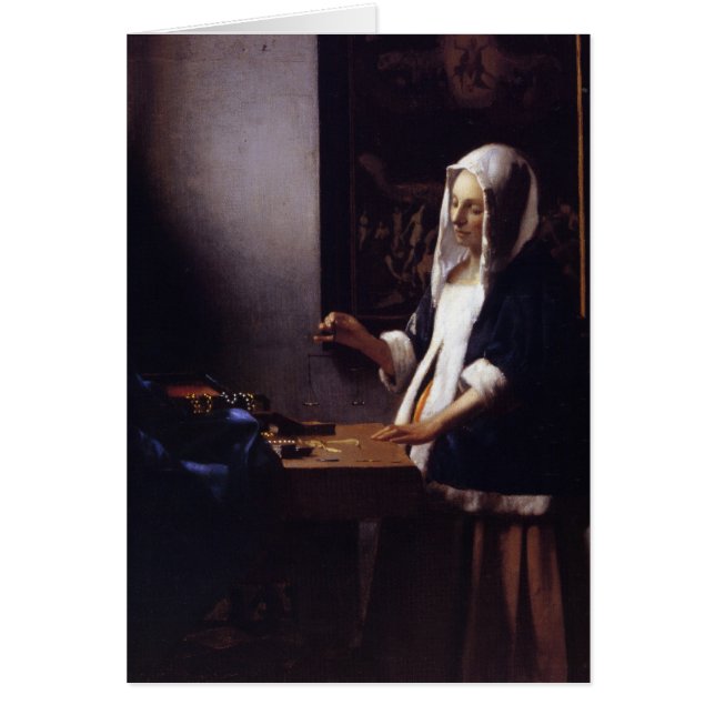 Cartão Mulher que guardara um equilíbrio (Frente)