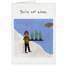 Cartão Mulher que obtem uma mão (ajuda)