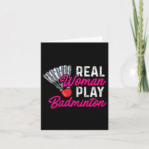 Cartão Mulher Real Joga Badminton Jogador de Badminton Sh