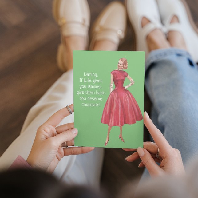 Cartão Mulher Sarcástica Retroativa - Se A Vida Lhe Dar L (Criador carregado)