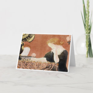 Cartão Mulher segurando um Rosa, Maurice Denis