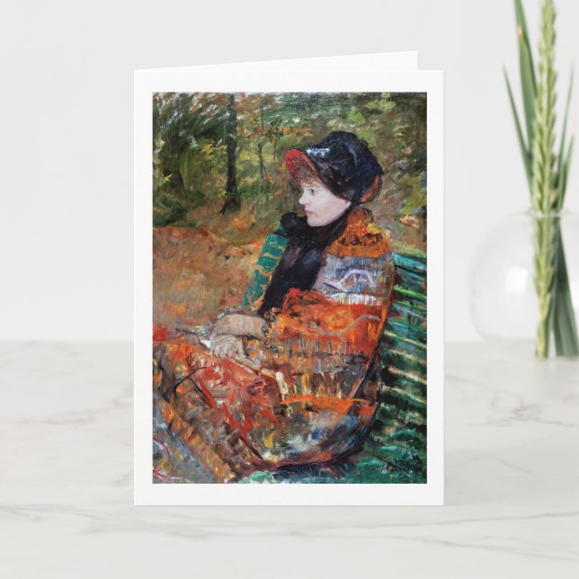 Cartão Mulher sentada no banco, Mary Cassatt (Frente)