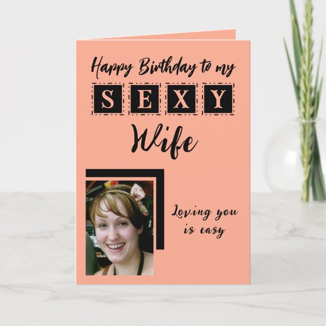 Cartão Mulher sexy adiciona aniversário de coral fotográf (Frente)