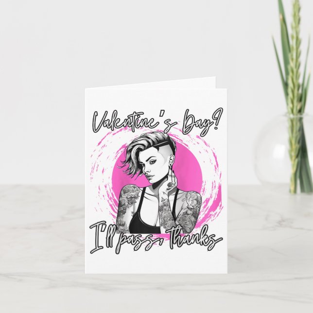 Cartão Mulher Solteira Tatuada Mulher Tatuada Contra  (Frente)