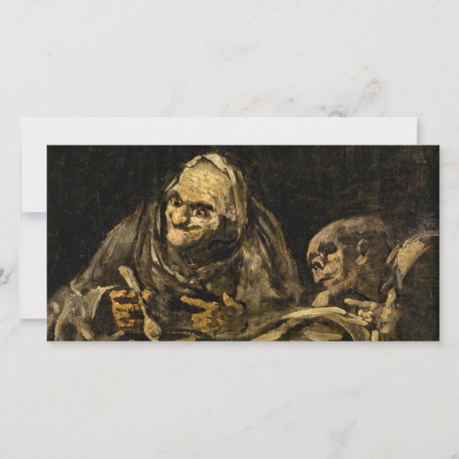 Cartão Mulher Velha com Esqueleto (Morte) (Francisco Goya (Frente)