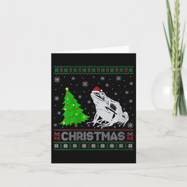 Cartão Mulher Venenosa Sapo Dart Xmas Tree Iluminação Fei (Frente)