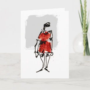 Cartão Mulher Vestido Vermelho Tillykke med fødselsdagen 