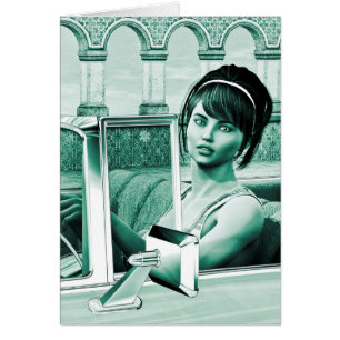 Cartão Mulher Vintage