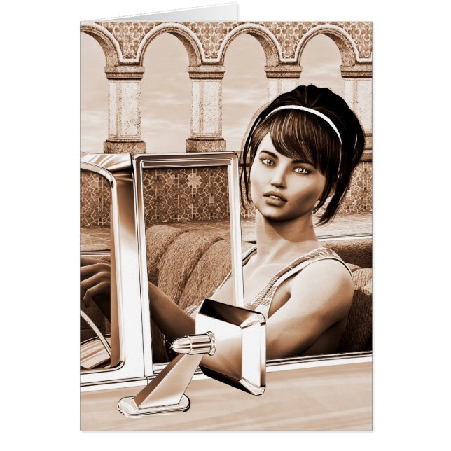Cartão Mulher Vintage (Frente)