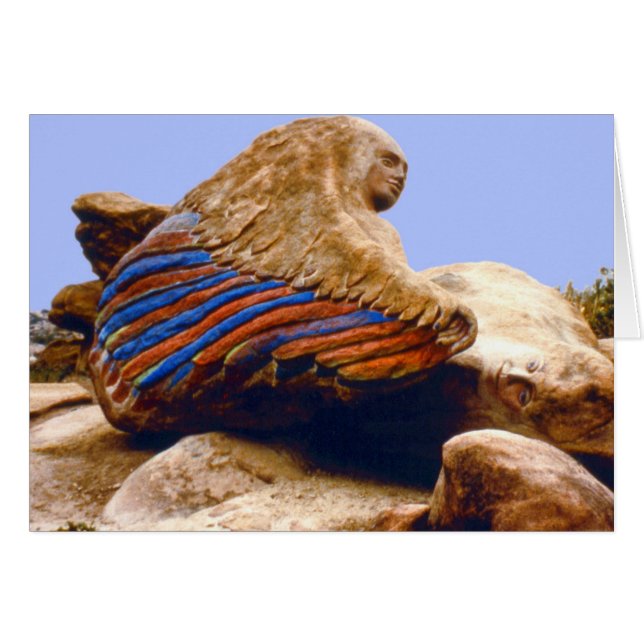 Cartão Mulher voada/cartão de reclinação do homem (Frente Horizontal)