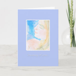 Cartão Mulher Watery Watercolor Mãe-a-ser-filho
