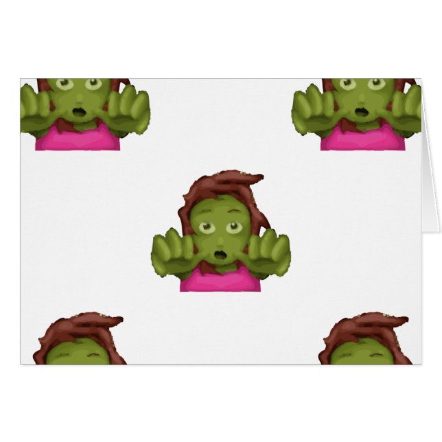 Cartão mulher zombie emoji (Frente Horizontal)