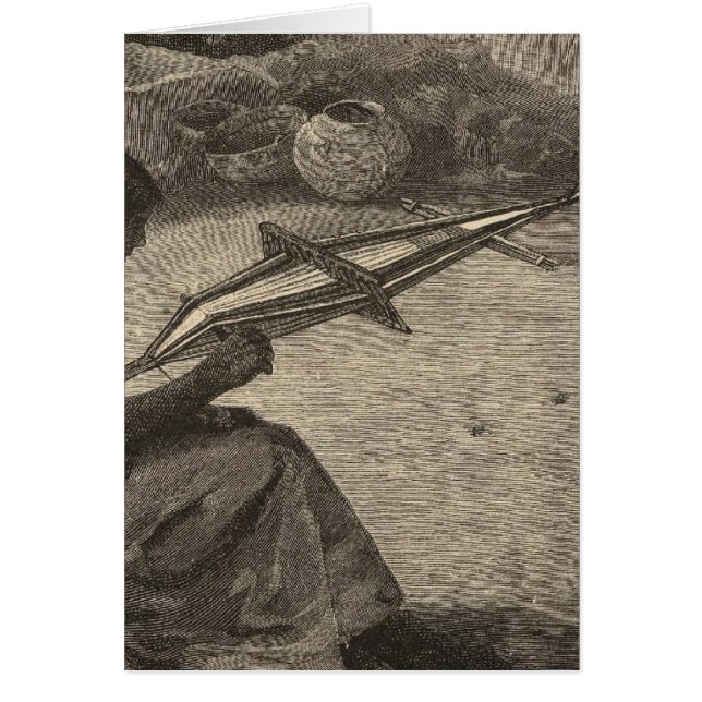 Cartão Mulher zuni tecendo cinto (Frente)