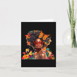 Cartão Mulheres Afro Flores Borboleta Latina Africana Ame