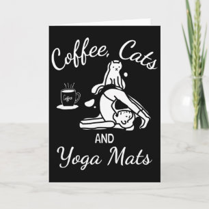 Cartão Mulheres Café Gatos E Tapetes De Yoga - Nome Engra
