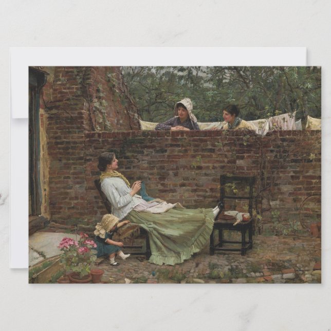 Cartão Mulheres conversando sobre o Muro do Jardim (Gossi (Frente)