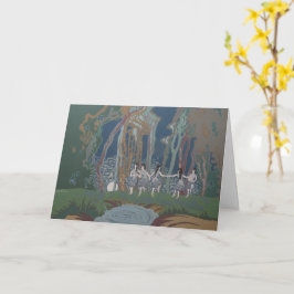 Cartão Mulheres dançando com lua