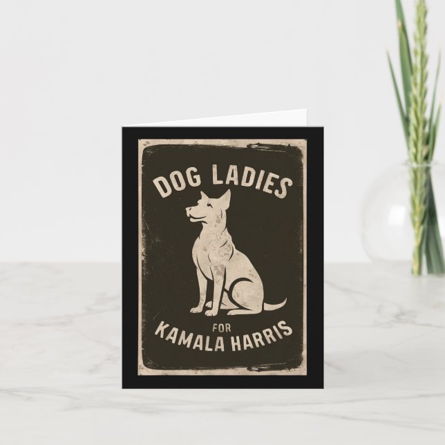 Cartão Mulheres De Cachorro Para Kamala Harris (Frente)