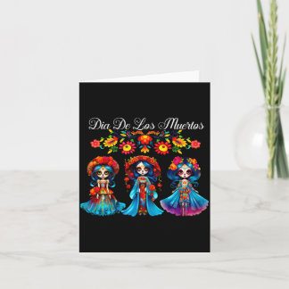 Cartão Mulheres de Crânio de Açúcar Dia De Los Muertos Ca