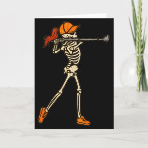 Cartão Mulheres de Halloween Golfe Esqueleto Golfe Divert