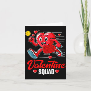 Cartão Mulheres de pickleball valentines esquadrão coraçã