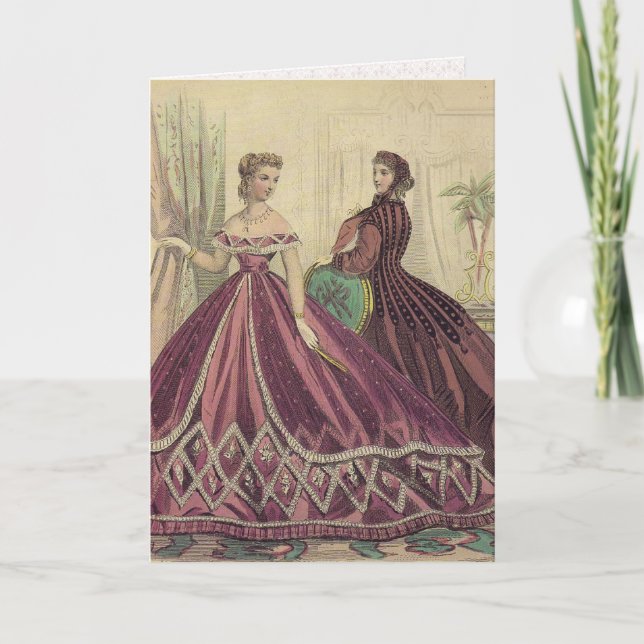 Cartão Mulheres dos 1860s do vintage (Frente)