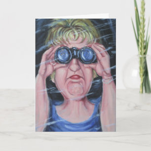 Cartão Mulheres Engraçadas Com Binoculares