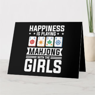 Cartão Mulheres Engraçadas Mahjong Felicidade Está Jogand