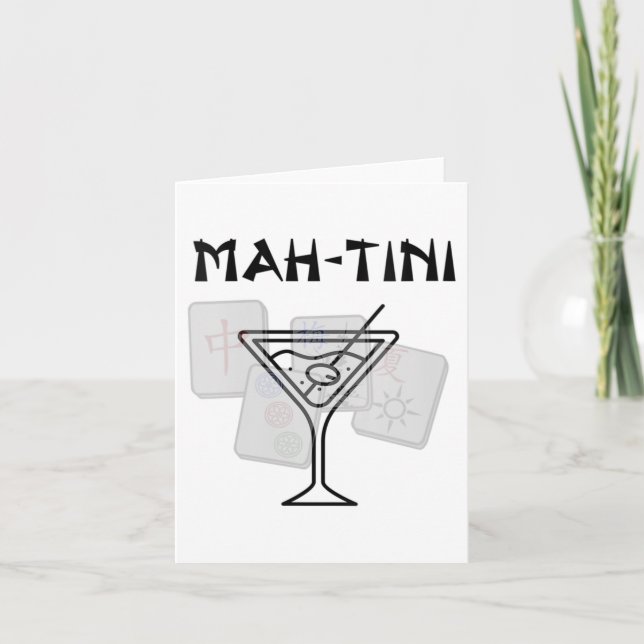 Cartão Mulheres Engraçadas Mahjong Martini Tail Mah Jongg (Frente)