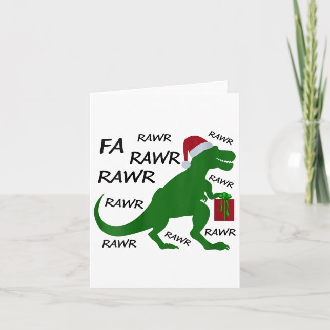 Cartão Mulheres Fa Rawr Dinossaur T-rex Papais noeis do P (Frente)