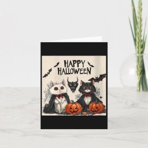 Cartão Mulheres Feliz Dia das Bruxas Vampiro Gato Preto M