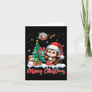 Cartão Mulheres Feliz Natal Macaco Macaco Furioso Macaco 