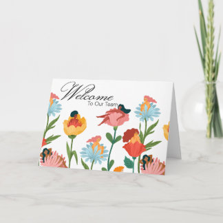 Cartão Mulheres Florais Bem-vindas à Equipe Novo Funcioná