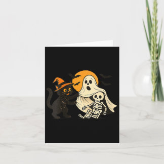 Cartão Mulheres Halloween Vintage Gato Preto Revelador