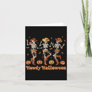 Cartão Mulheres Howdy Halloween Cowboy Cowgirl Esqueleto