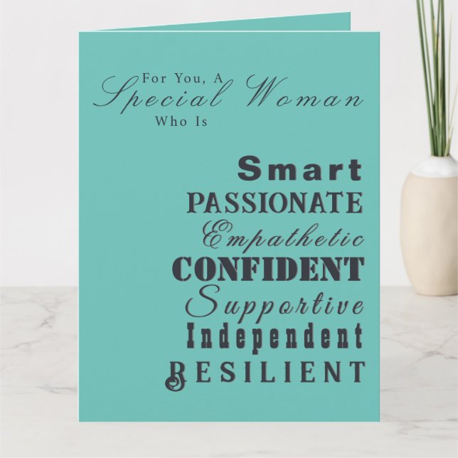 Cartão Mulheres Inspiradoras Personalizadas, Obrigado (Frente)