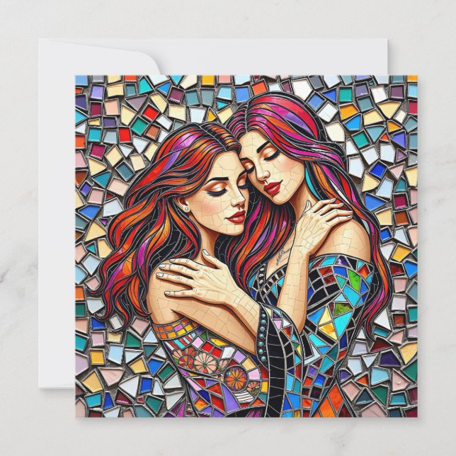 Cartão Mulheres no Amor | Embraço romântico (Frente)