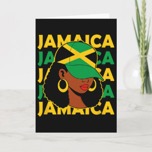 Cartão Mulheres Orgulhosas Patrióticas Jamaicanas Afro Mu