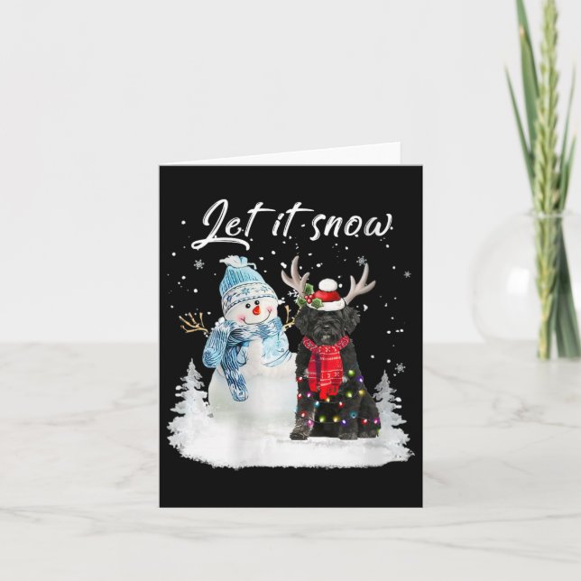 Cartão Mulheres Papais noeis de Cães Portugueses de Água  (Frente)