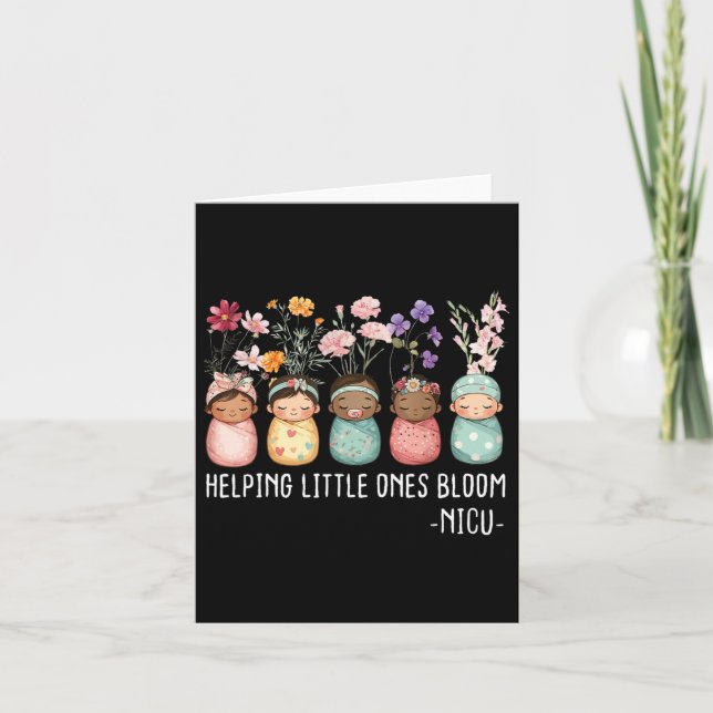 Cartão Mulheres Primavera Ajudando Pequenas Pessoas Bloom (Frente)