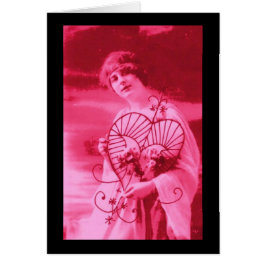 Cartão Mulheres Vintage com Coração