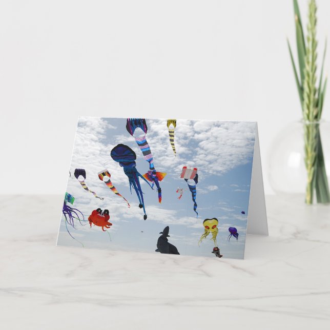 Cartão Multi Color Kites Painting the sky (Frente)