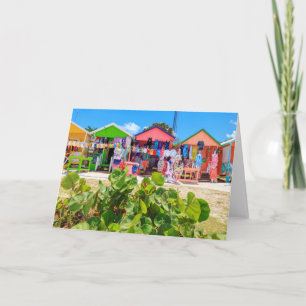 Cartão Multi Colored Wood Cottages Long Bay Beach