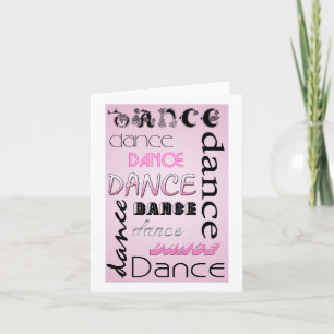 Cartão Multi Dance Text BLANK Note Card